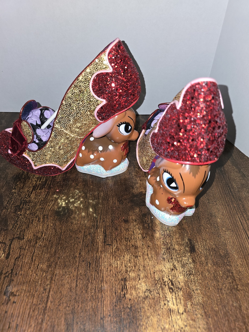 Irregular Choice Baby Deer Glitter Red Bow Heels - Picture 6 of 10